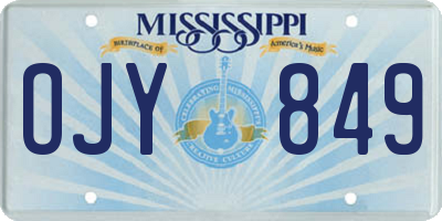 MS license plate OJY849