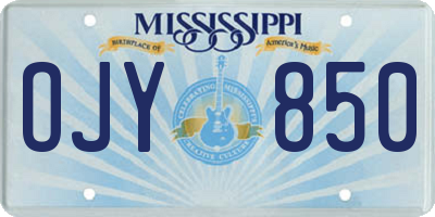 MS license plate OJY850