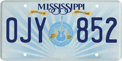 MS license plate OJY852
