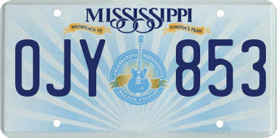 MS license plate OJY853