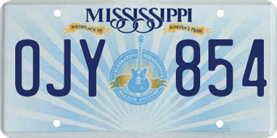 MS license plate OJY854