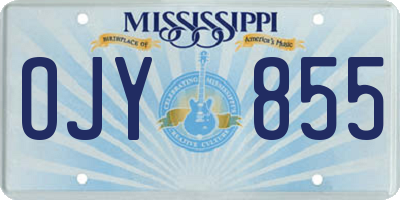 MS license plate OJY855