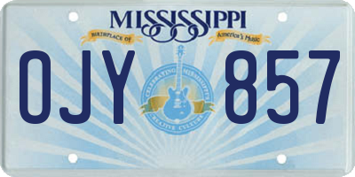 MS license plate OJY857
