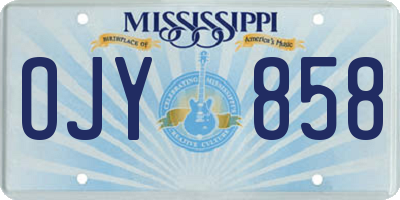 MS license plate OJY858