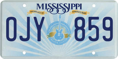 MS license plate OJY859