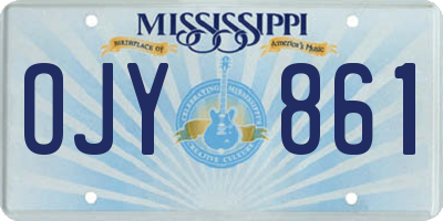 MS license plate OJY861
