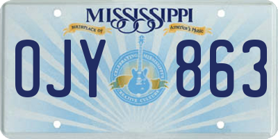 MS license plate OJY863
