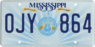 MS license plate OJY864