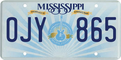 MS license plate OJY865