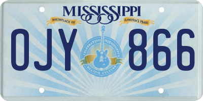MS license plate OJY866