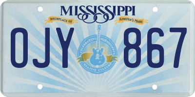 MS license plate OJY867