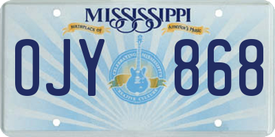 MS license plate OJY868