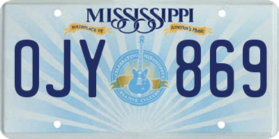 MS license plate OJY869