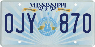 MS license plate OJY870