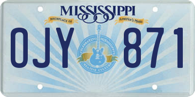 MS license plate OJY871