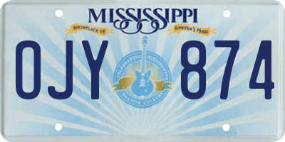 MS license plate OJY874
