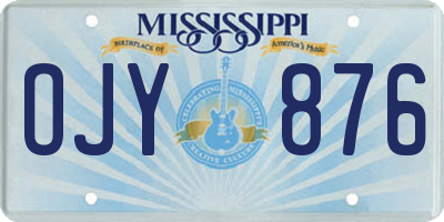 MS license plate OJY876