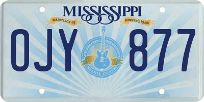 MS license plate OJY877