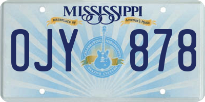 MS license plate OJY878