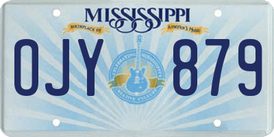 MS license plate OJY879