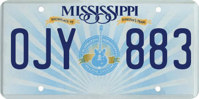MS license plate OJY883