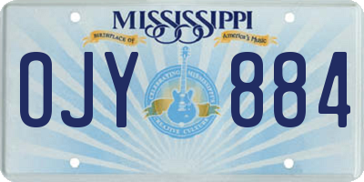 MS license plate OJY884