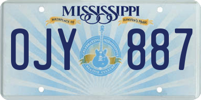 MS license plate OJY887