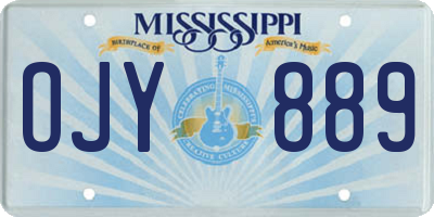 MS license plate OJY889