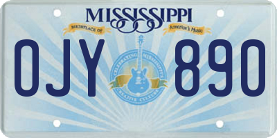 MS license plate OJY890