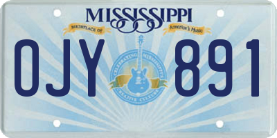 MS license plate OJY891