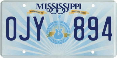 MS license plate OJY894