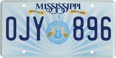 MS license plate OJY896