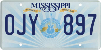 MS license plate OJY897