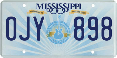 MS license plate OJY898