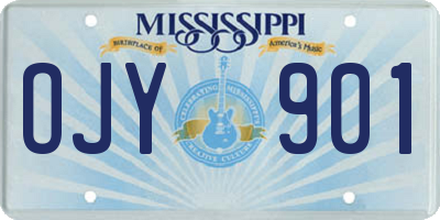 MS license plate OJY901