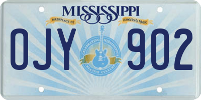MS license plate OJY902