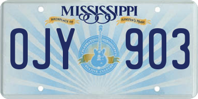 MS license plate OJY903