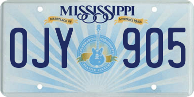 MS license plate OJY905
