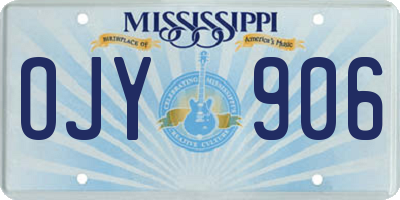 MS license plate OJY906