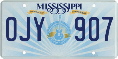 MS license plate OJY907