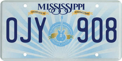 MS license plate OJY908