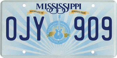 MS license plate OJY909