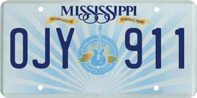 MS license plate OJY911