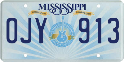 MS license plate OJY913