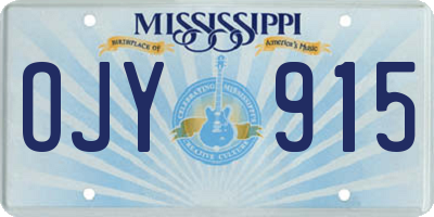 MS license plate OJY915