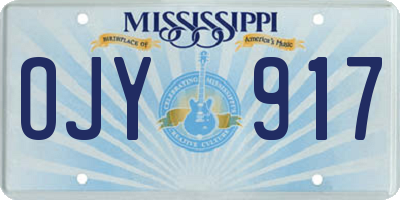 MS license plate OJY917