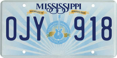 MS license plate OJY918