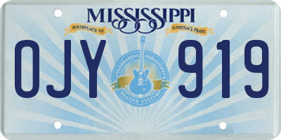 MS license plate OJY919