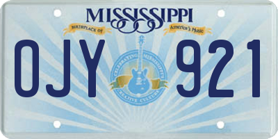 MS license plate OJY921