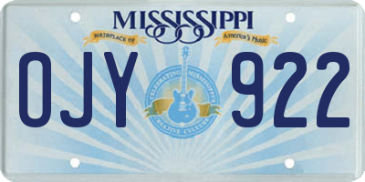 MS license plate OJY922